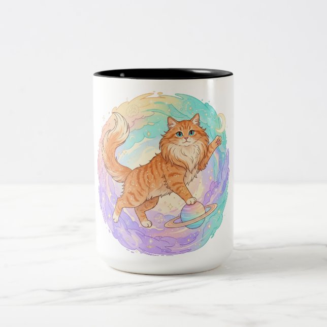 Leo Zodiac Cat Mug – Cosmic Astrology Feline  (Center)