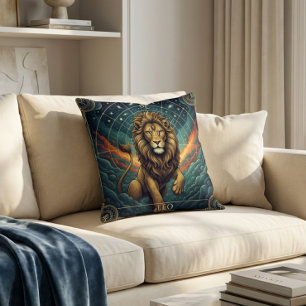 Leo Zodiac Celestial Throw Pillow