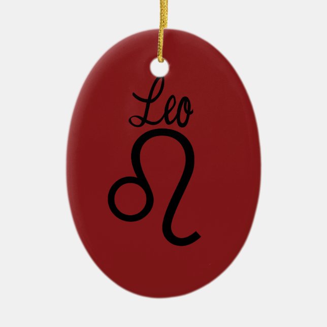 Leo Zodiac Ceramic Ornament (Front)
