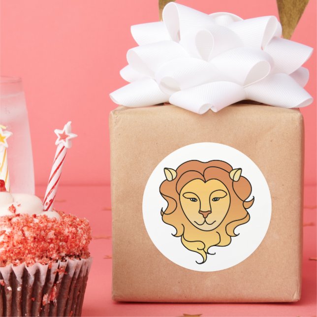 Leo Zodiac Classic Round Sticker (Party)