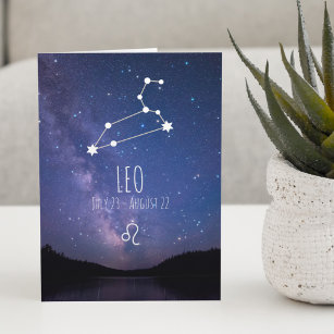 Leo Zodiac Constellation   Astrology Birthday Card