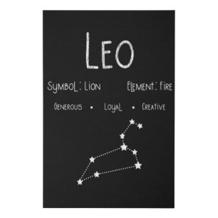 Leo Zodiac Constellation Astrology Horoscope Gift Faux Canvas Print