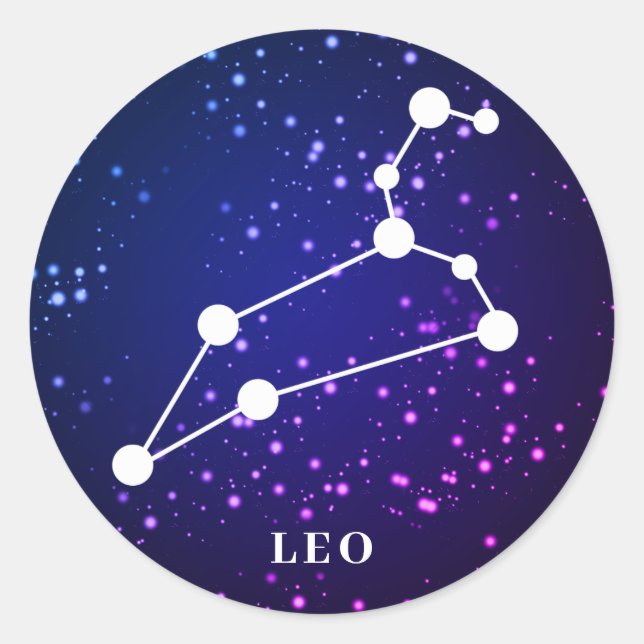 Leo Zodiac Constellation Design Classic Round Sticker (Front)