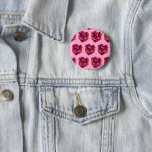 Leo Zodiac Coquette Heart Birthday Cake Button