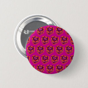 Leo Zodiac Coquette Heart Birthday Cake Button