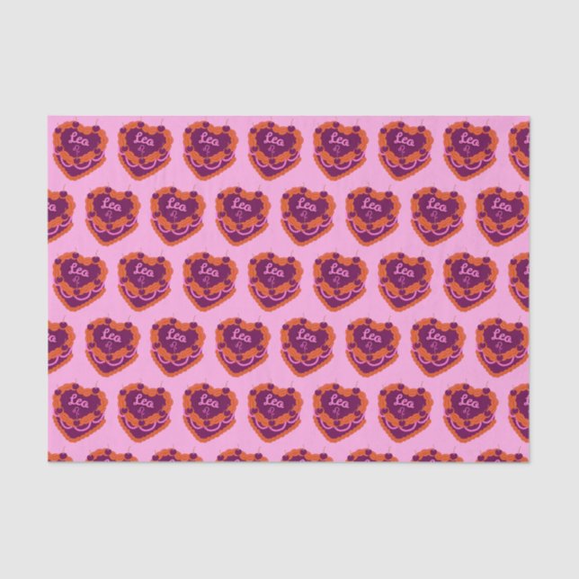 Leo Zodiac Coquette Heart Birthday Cake Tissue Paper (Front)