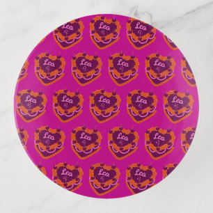 Leo Zodiac Coquette Heart Birthday Cake Trinket Tray