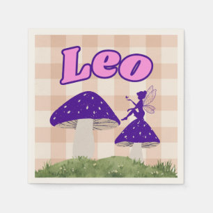 Leo Zodiac Cottagecore Fairy Mushroom Napkins