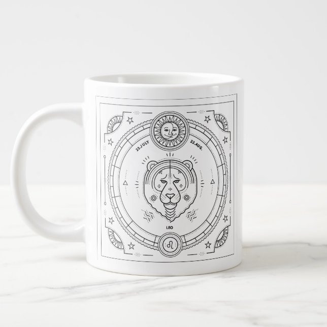Leo Zodiac Custom Birthday Mug (Left)
