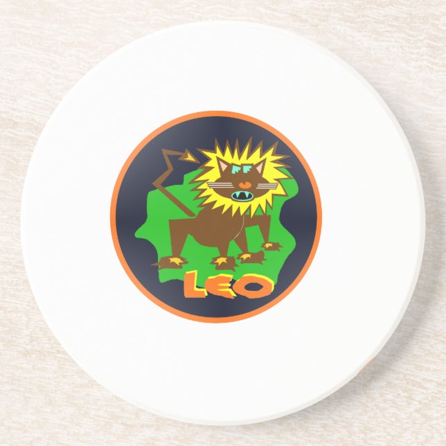 leo zodiac drink coaster (Front)