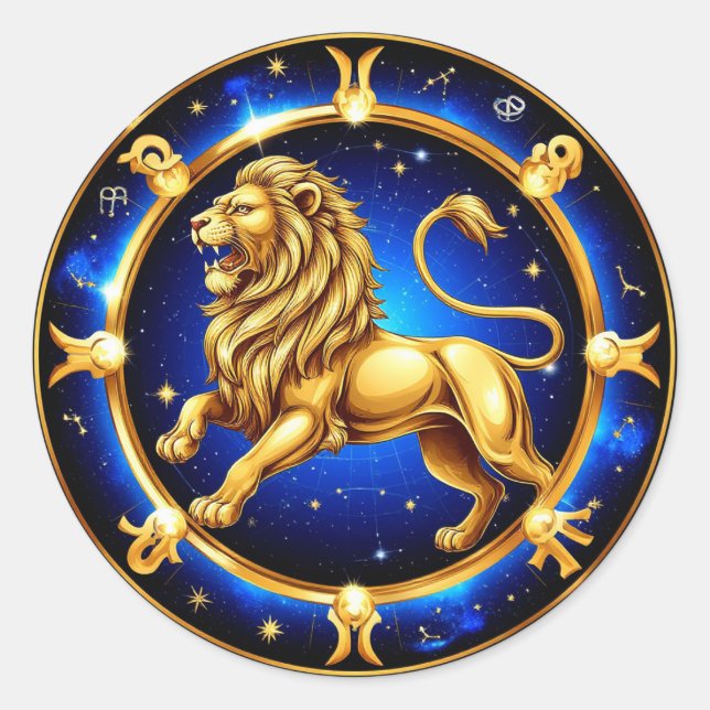 ♌ Leo Zodiac Emblem Classic Sticker Gift ♌ (Front)