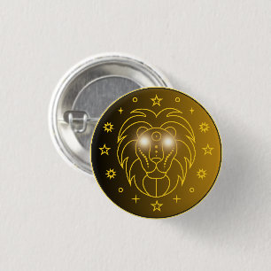Leo Zodiac Emblem   Minimal Celestial Symbol Button