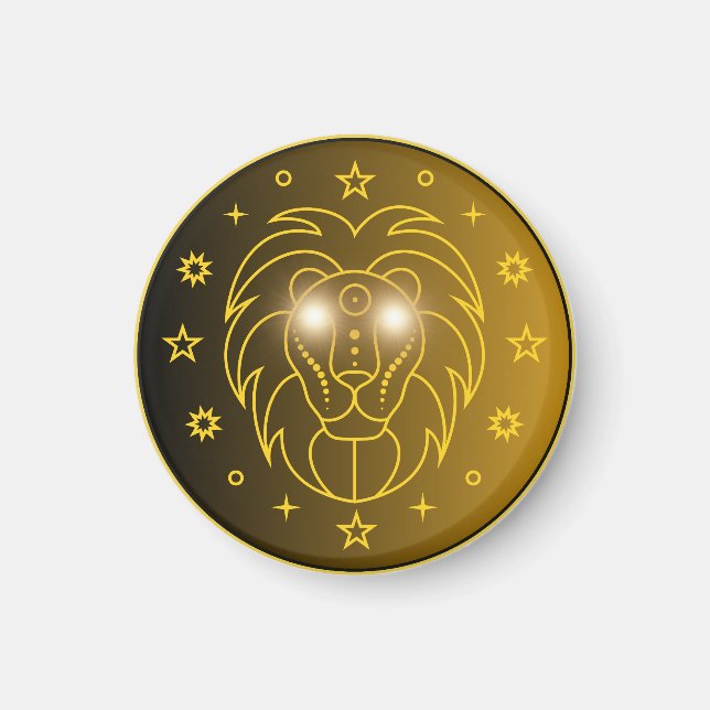 Leo Zodiac Emblem | Minimal Celestial Symbol Magnet (Front)