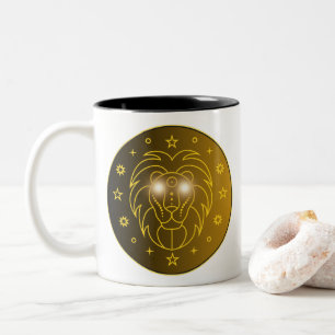 Leo Zodiac Emblem Minimal Celestial Symbol Two-Tone Coffee Mug