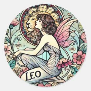 Leo Zodiac Fairy Astrology Sign Fairies            Classic Round Sticker
