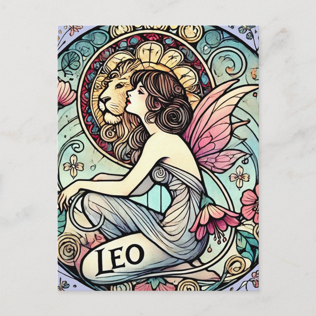 Leo Zodiac Fairy Astrology Sign Fairies Postcard (Front)