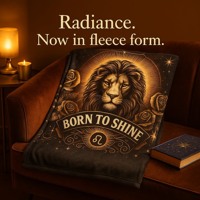 Leo Zodiac Fleece Blanket – Born to Shine (Creator Uploaded)