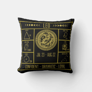 Leo Zodiac Fun Facts Horoscope Astrology Pillow
