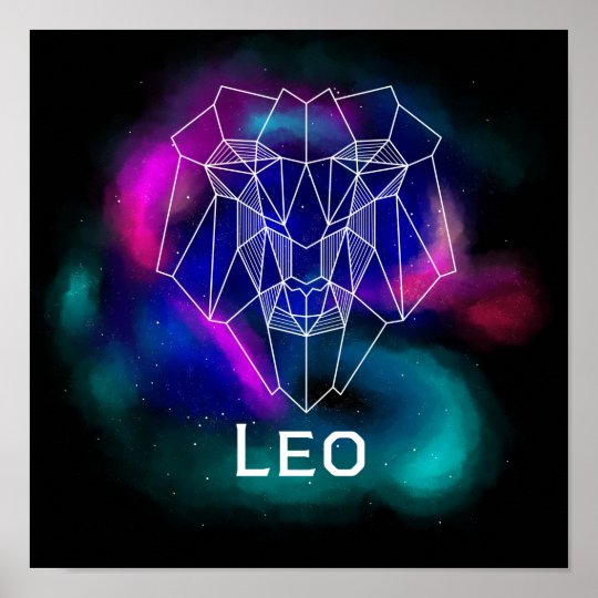 Leo Zodiac Geometric Poster | Zazzle.com