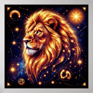 Leo Zodiac Gift For Powerful Fire Energy Poster