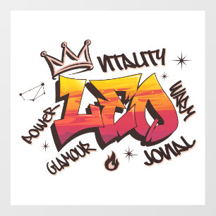 Leo Zodiac Graffiti Wall Decal