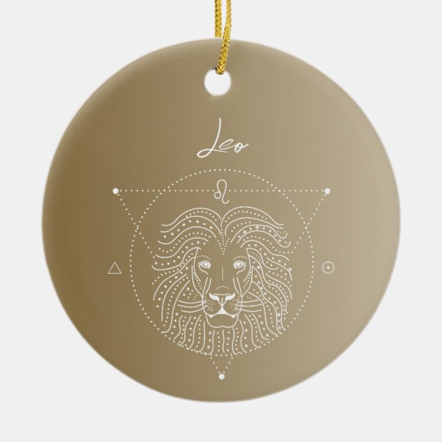 Leo zodiac horoscope star sign gradient ceramic ornament (Front)