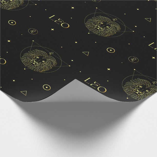 Leo zodiac horoscope star sign gradient wrapping paper (Corner)