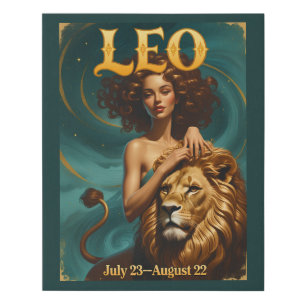 Leo Zodiac Jigsaw July/August Lion Gift Faux Canvas Print
