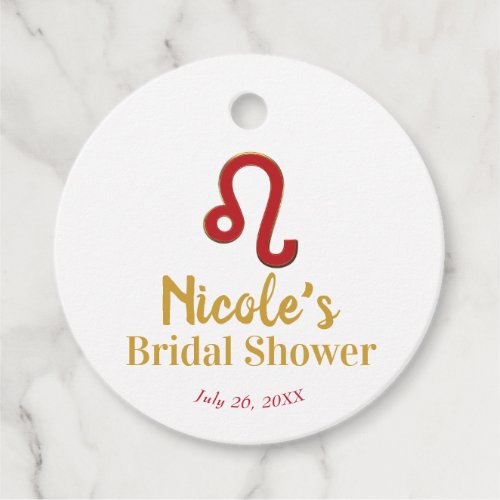 LEO Zodiac July August Astrology Bridal Shower  Favor Tags