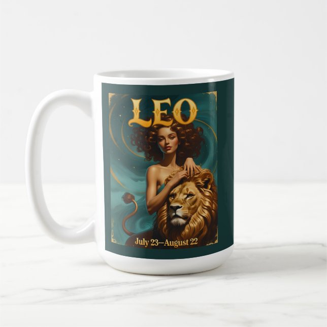 Leo Zodiac July August Birthday Astrology Coffee Mug (Left)