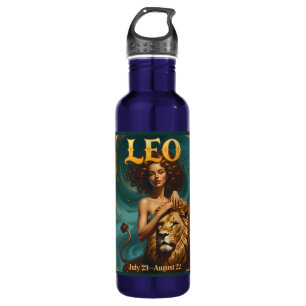 Leo Zodiac July August Birthday Astrology Stainless Steel Water Bottle