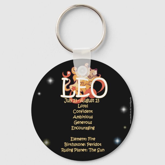 Leo zodiac keychain (Front)