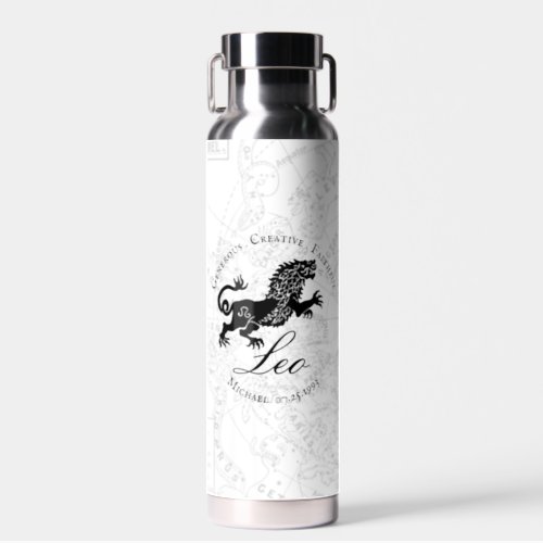 Leo Zodiac Lion Sign Astrology Personality White Water Bottle