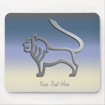 Leo Zodiac Lion Star Sign In Light Silver Mousemat Mouse Pad by zodiac_shop at Zazzle