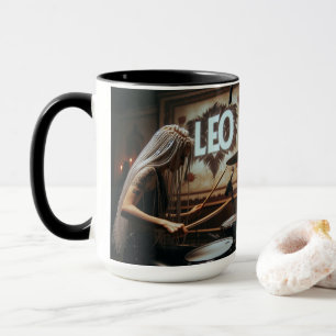 Leo Zodiac Musician Drums Mug