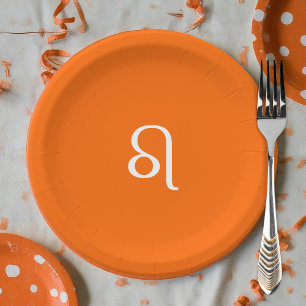 Leo zodiac - neon orange paper plates