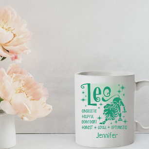 Leo Zodiac Personalized Traits Horoscope Coffee Mug