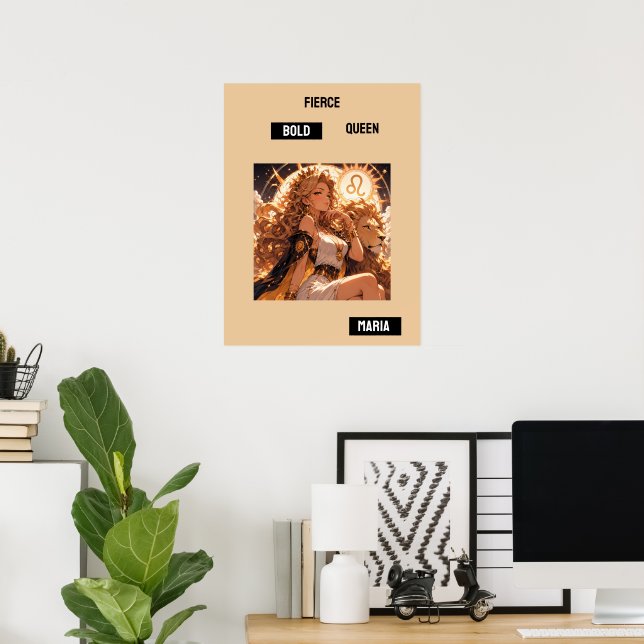 Leo Zodiac Poster Personalized Astrology Gift (Home Office)