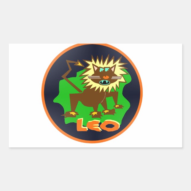 leo zodiac rectangular sticker (Front)