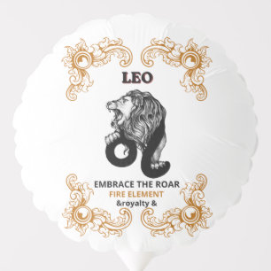 Leo Zodiac Royalty Embrace the Roar Fire Element Balloon
