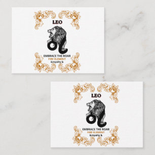 Leo Zodiac Royalty   Embrace the Roar Fire Element Business Card