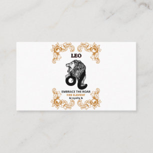 Leo Zodiac Royalty   Embrace the Roar Fire Element Business Card