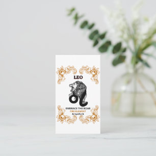 Leo Zodiac Royalty   Embrace the Roar Fire Element Business Card