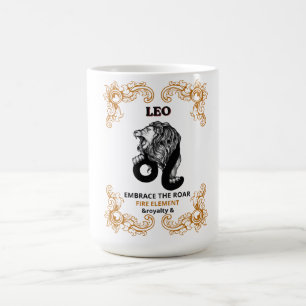 Leo Zodiac Royalty Embrace the Roar Fire Element Coffee Mug