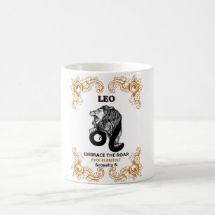 Leo Zodiac Royalty Embrace the Roar Fire Element Coffee Mug