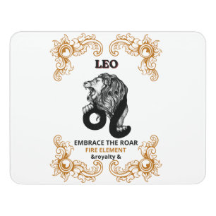 Leo Zodiac Royalty   Embrace the Roar Fire Element Door Sign