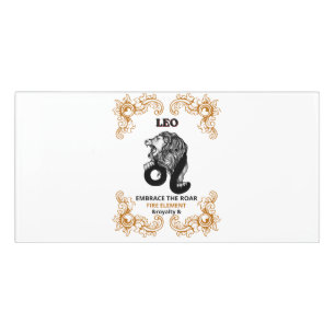 Leo Zodiac Royalty   Embrace the Roar Fire Element Door Sign