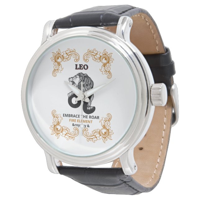 Leo Zodiac Royalty | Embrace the Roar Fire Element Watch (Angled)