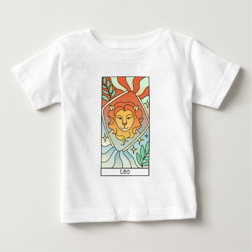 Leo Zodiac Sign Abstract Art Vintage Baby T_Shirt