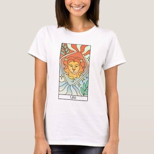 Leo Zodiac Sign Abstract Art Vintage T_Shirt